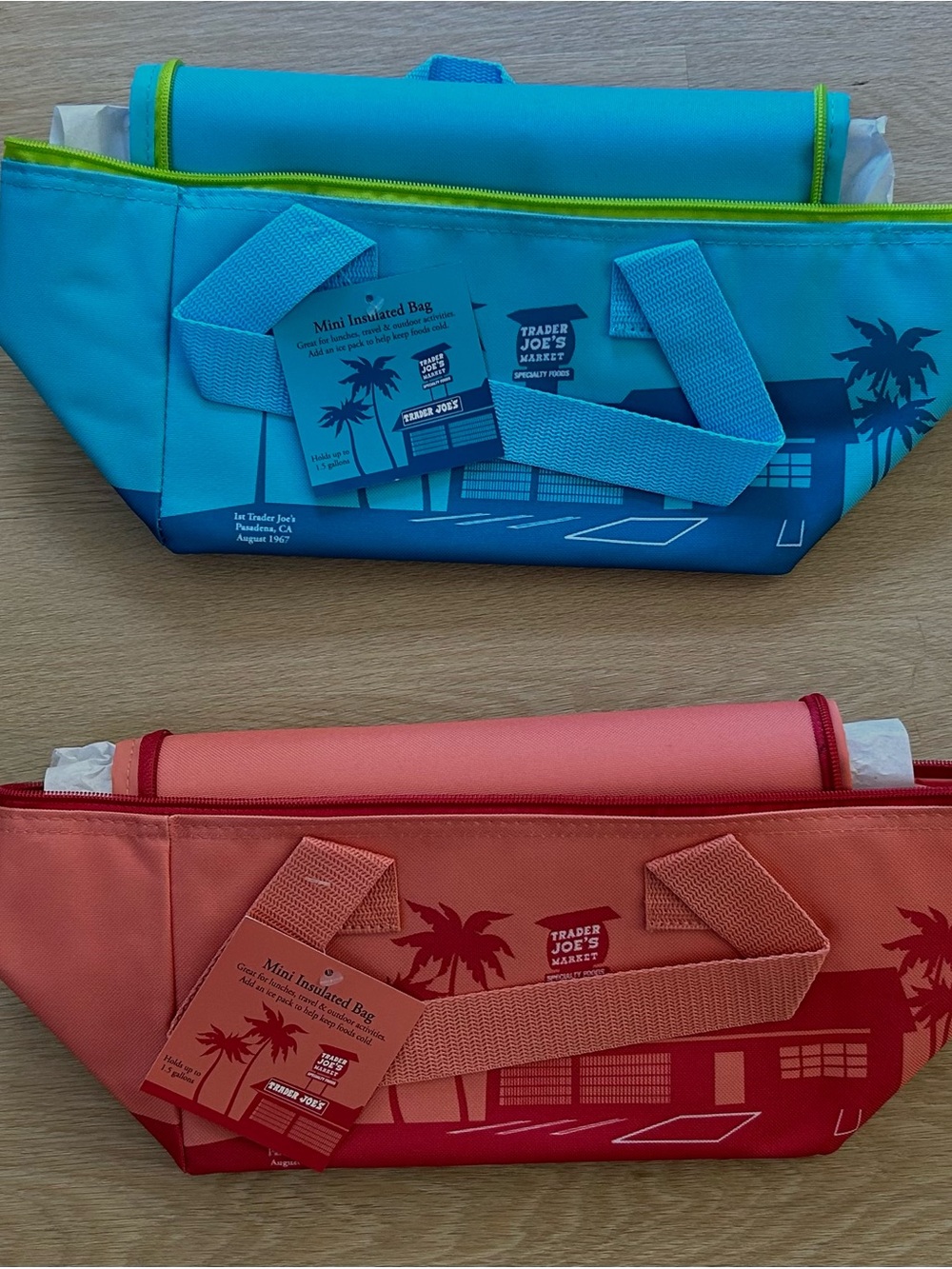 Trader Joe’s Mini Insulated lunch Bag Duo Set – Blue & Pink